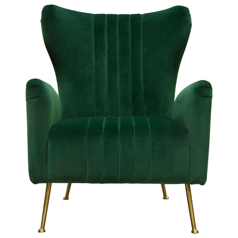 Diamond Sofa - Ava Chair in Emerald Green Velvet w/ Gold Leg - AVACHEM