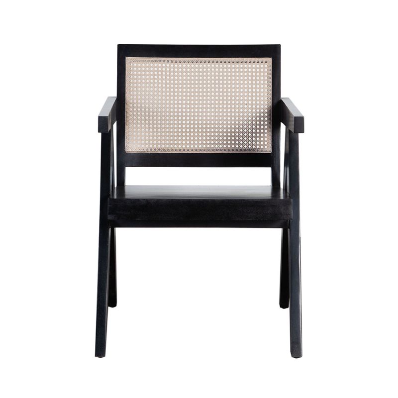 Diamond Sofa - Carter Dining/Accent Chair in Solid Wood Frame in Black Finish w/ Natural Cane Seat Back - CARTERCHBL