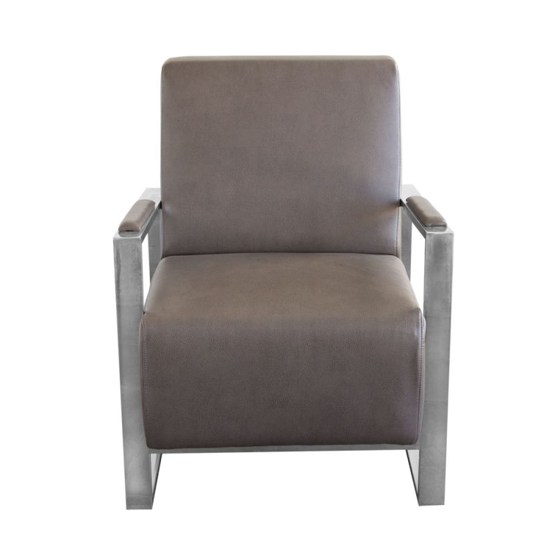 Diamond Sofa - Century Accent Chair with Stainless Steel Frame - Elephant Grey - CENTURYCHEG