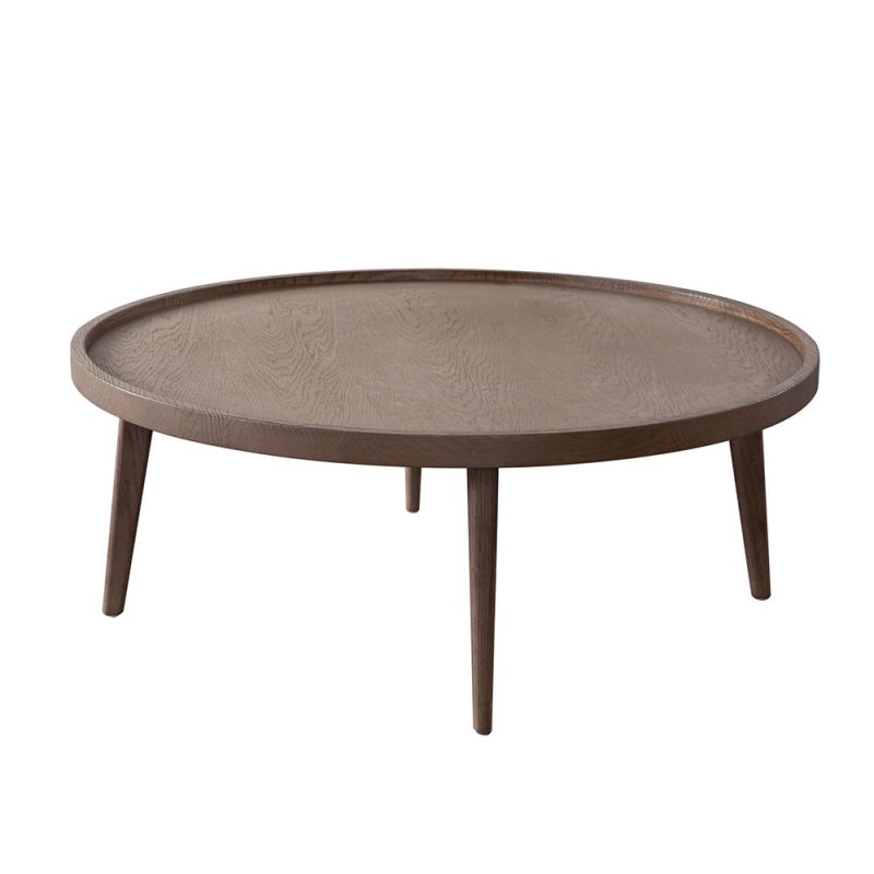 Diamond Sofa - Clover Round Cocktail Table in Oak Finish - CLOVERCTOA