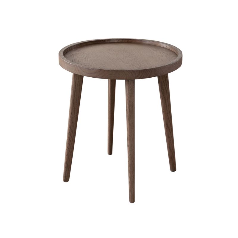 Diamond Sofa - Clover Round End Table in Oak Finish - CLOVERETOA