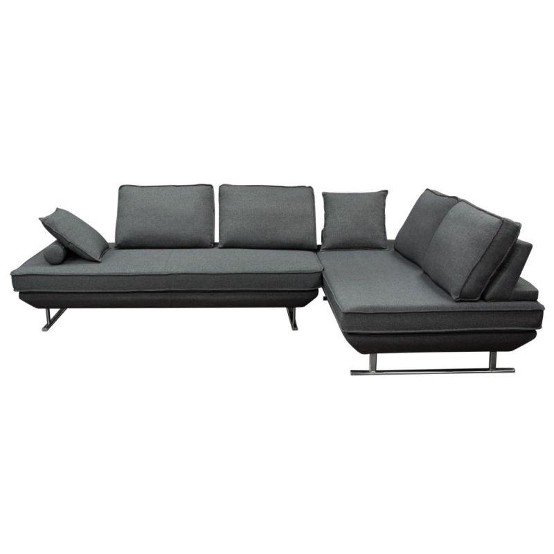 Diamond Sofa - Dolce 2PC Lounge Seating Platforms with Moveable Backrest Supports - Grey Fabric - DOLCELG2PCGR2