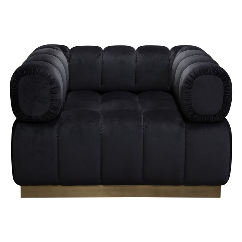 Diamond Sofa - Image Low Profile Chair in Black Velvet w/ Brushed Gold Base - IMAGECHBL