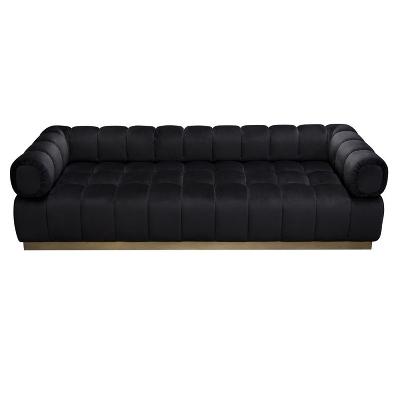 Diamond Sofa - Image Low Profile Sofa in Black Velvet w/ Brushed Gold Base - IMAGESOBL_CLOSEOUT