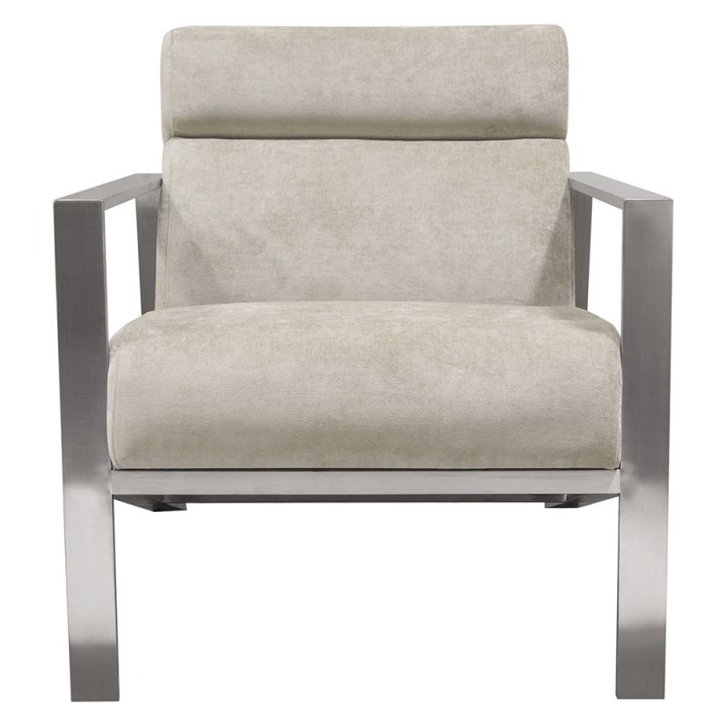 Diamond Sofa - La Brea Accent Chair in Champagne Fabric with Brushed Stainless Steel Frame - LABREACHCP