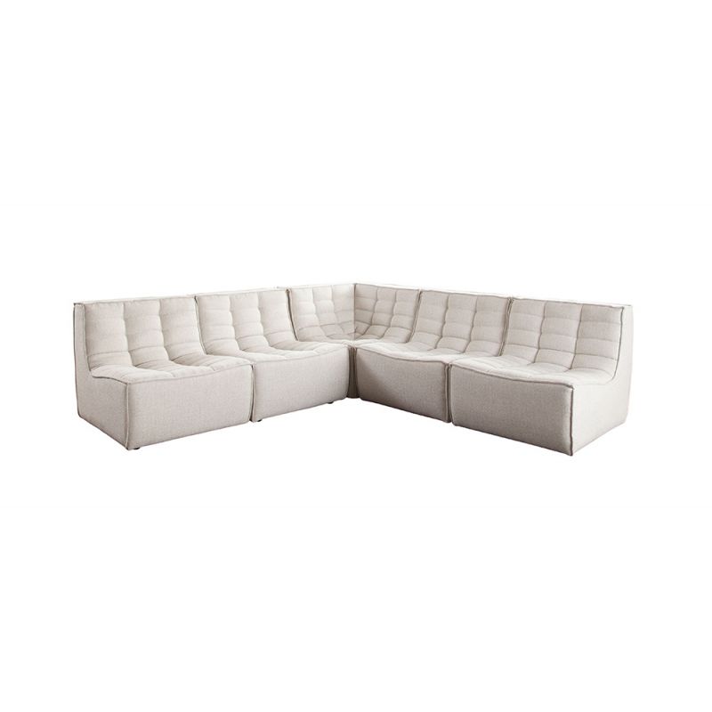 Diamond Sofa - Marshall 5PC Corner Modular Sectional w/ Scooped Seat in Sand Fabric - MARSHALL5PCSD