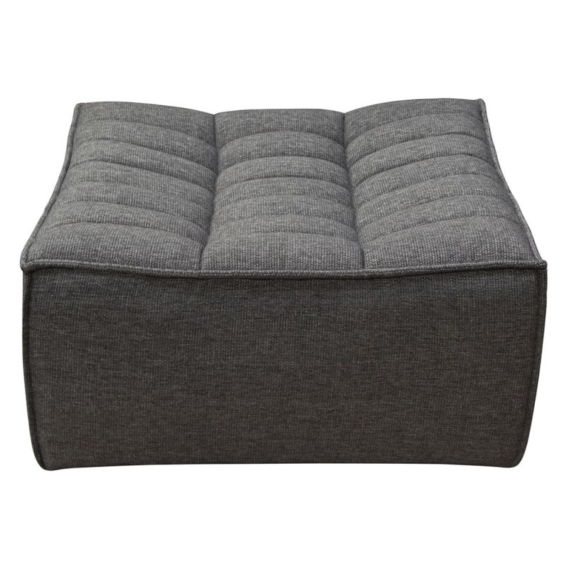 Diamond Sofa - Marshall Scooped Seat Ottoman in Grey Fabric - MARSHALLOTGR