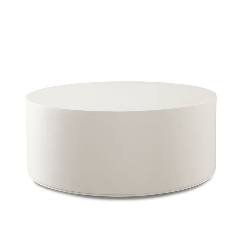 Diamond Sofa - Montage Round Cocktail Table in Ivory Faux Cement Finish - MONTAGERCTIV