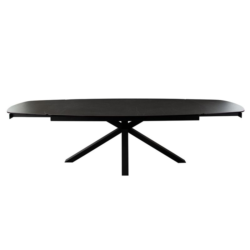 Diamond Sofa - Onyx Rectangle Extension Dining Table w/ Black Ceramic Glass Top & Black Metal Leg - ONYXDTBL