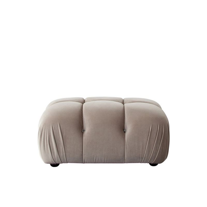 Diamond Sofa - Paloma Rectangle Ottoman in Mink Tan Velvet - PALOMAOTTN