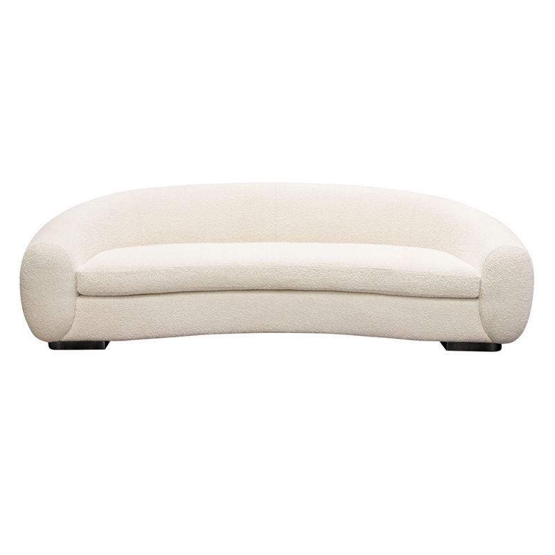 Diamond Sofa - Pascal Sofa in Bone Boucle Textured Fabric w/ Contoured Arms & Back - PASCALSOBO