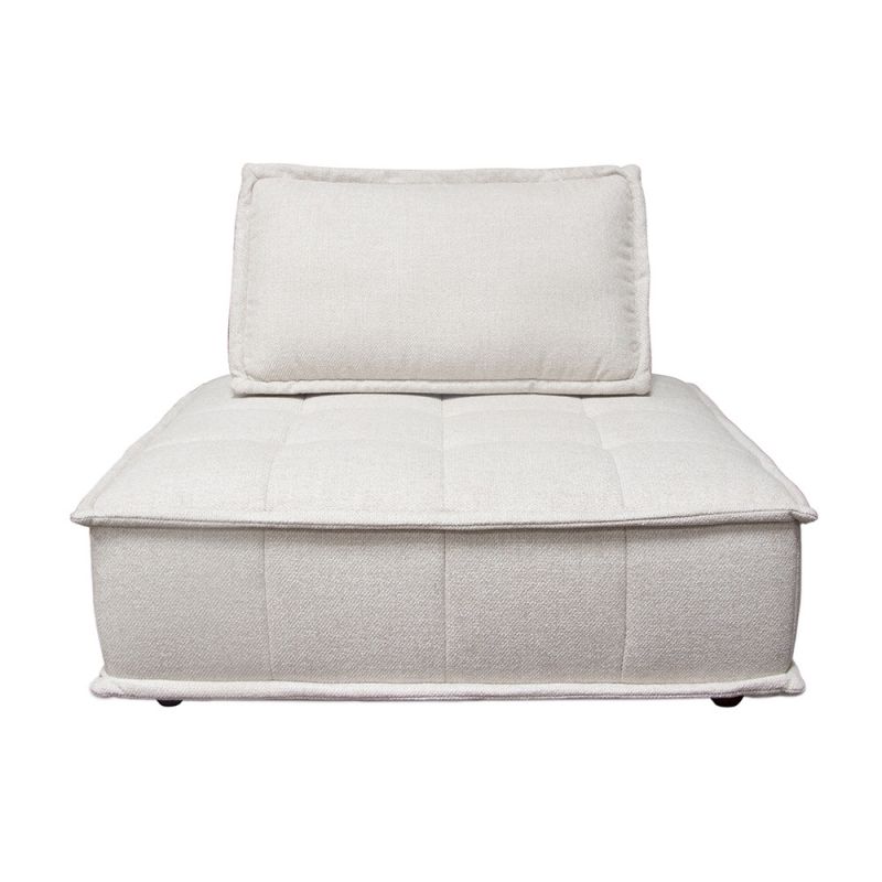 Diamond Sofa - Platform Square Modular Lounger in Light Sand Fabric w/ Bolstered, Non-Skid Backrest - PLATFORMLGSD