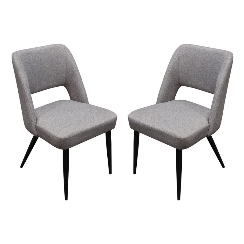 Diamond Sofa -  Reveal Dining Chairs in Grey Fabric w/ Black Powder Coat Metal Leg (Set of 2) - REVEALDCGR2PK