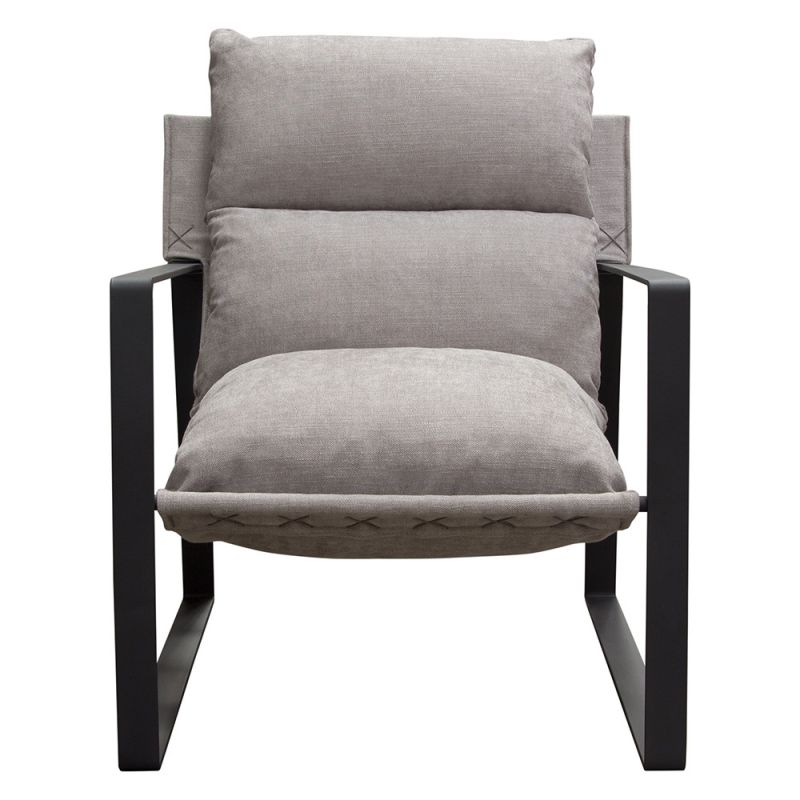 Diamond Sofa - Miller Sling Accent Chair in Grey Fabric w/ Black Powder Coated Metal Frame - MILLERCHGR_CLOSEOUT