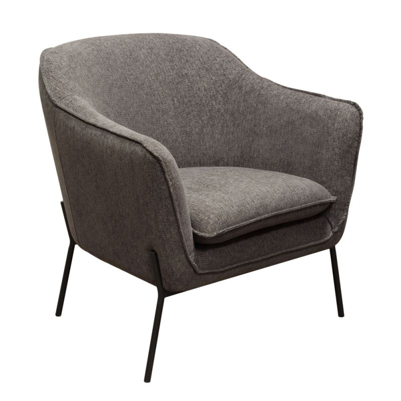 Diamond Sofa - Status Accent Chair in Grey Fabric with Metal Leg - STATUSCHGR