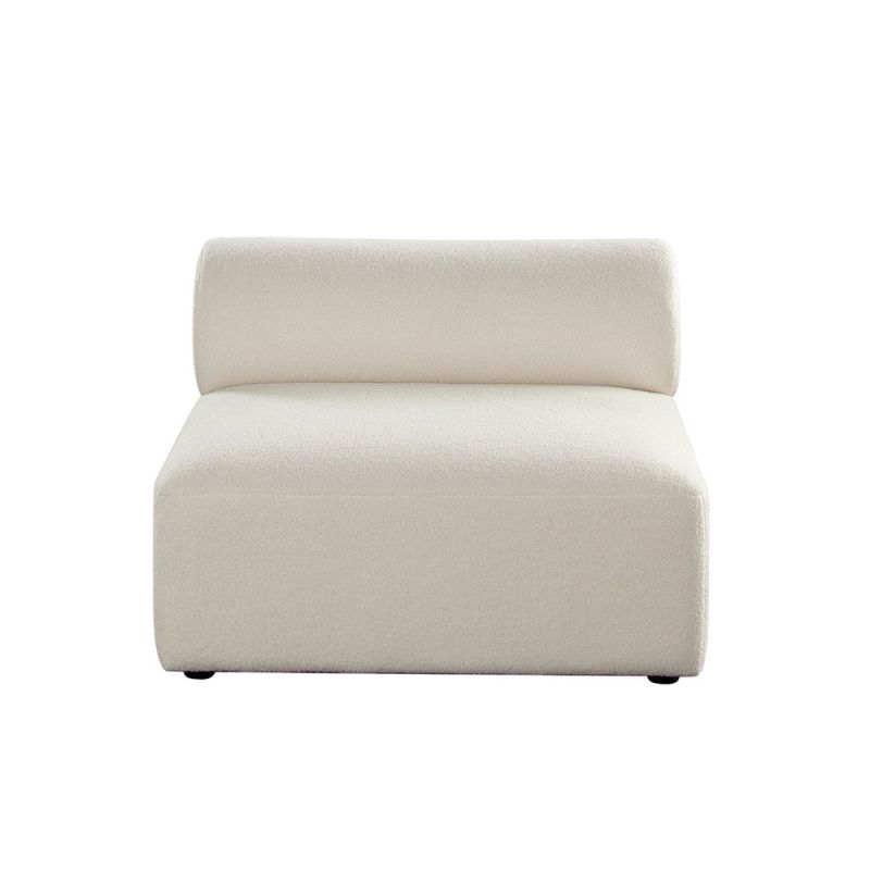 Diamond Sofa - Zia Armless Chair in Ivory Sherpa Fabric - ZIAACIV