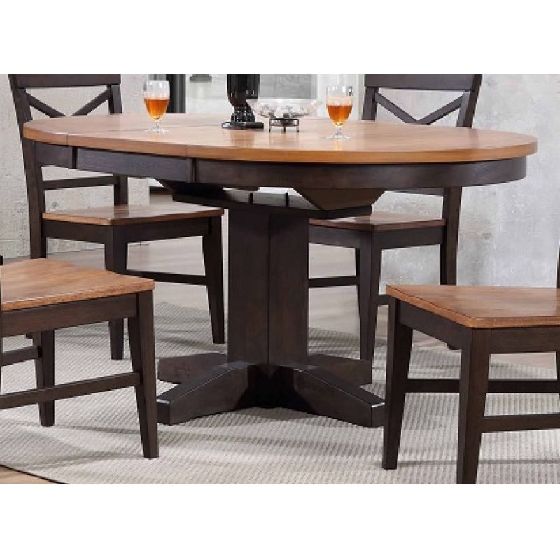 ECI Furniture - Choices Complete Round To Oval Table in Black Oak - 0733-50-RT_RB