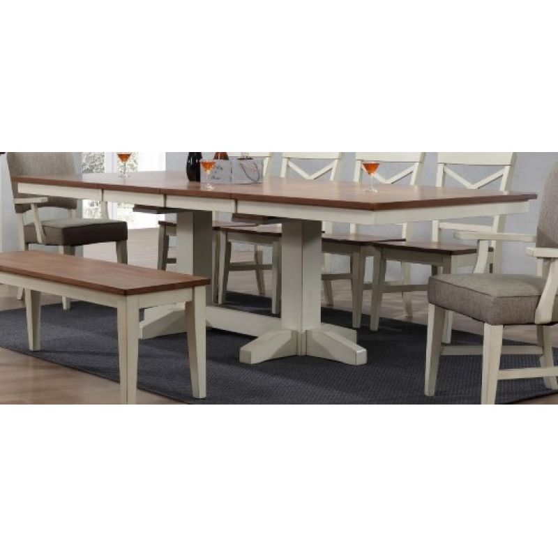 ECI Furniture - Choices Complete Trestle Table in Antique White - 0733-20-TT_TB