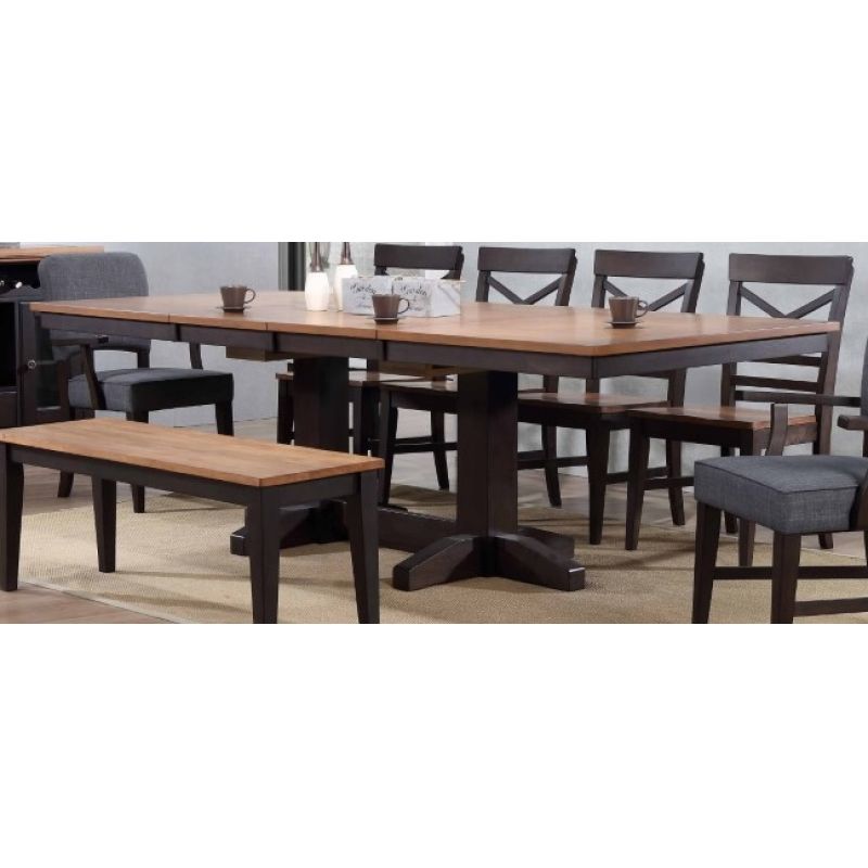 ECI Furniture - Choices Complete Trestle Table in Black Oak - 0733-50-TT_TB