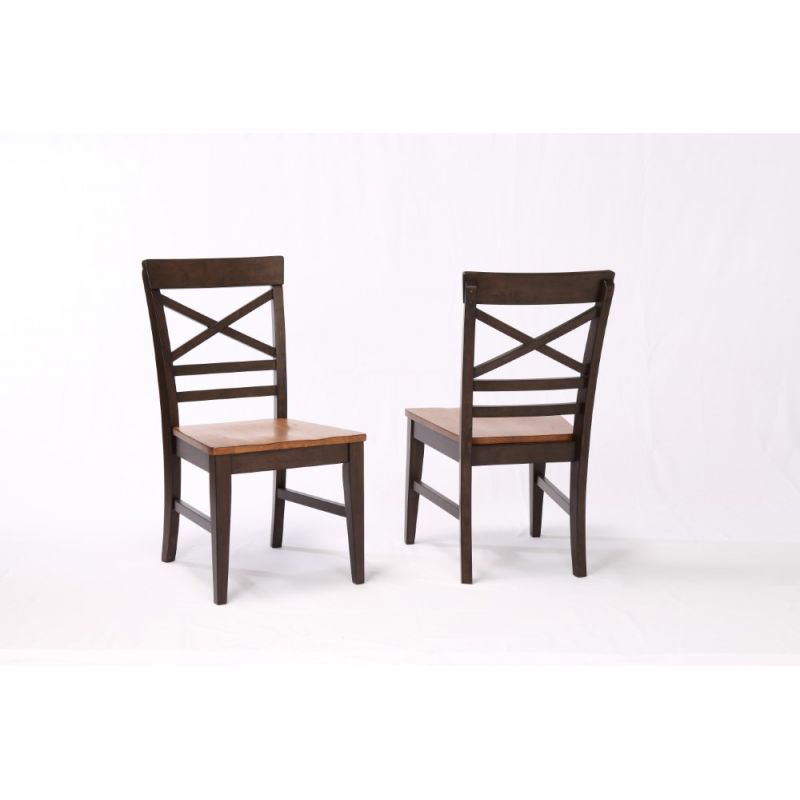 ECI Furniture - Choices X Back with Acacia Finished Seat - Black Oak - Side Chair - (Set of 2) - 0737-50-S1
