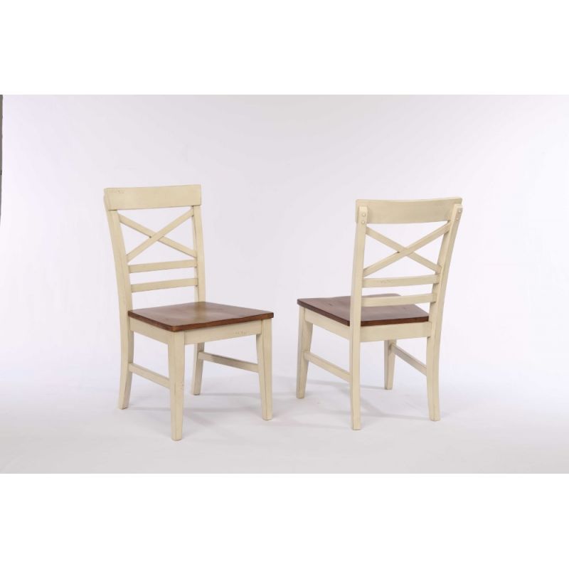 ECI Furniture - Choices X Back with Acacia Finished Seat - Side Chair - (Set of 2) - 0737-20-S1