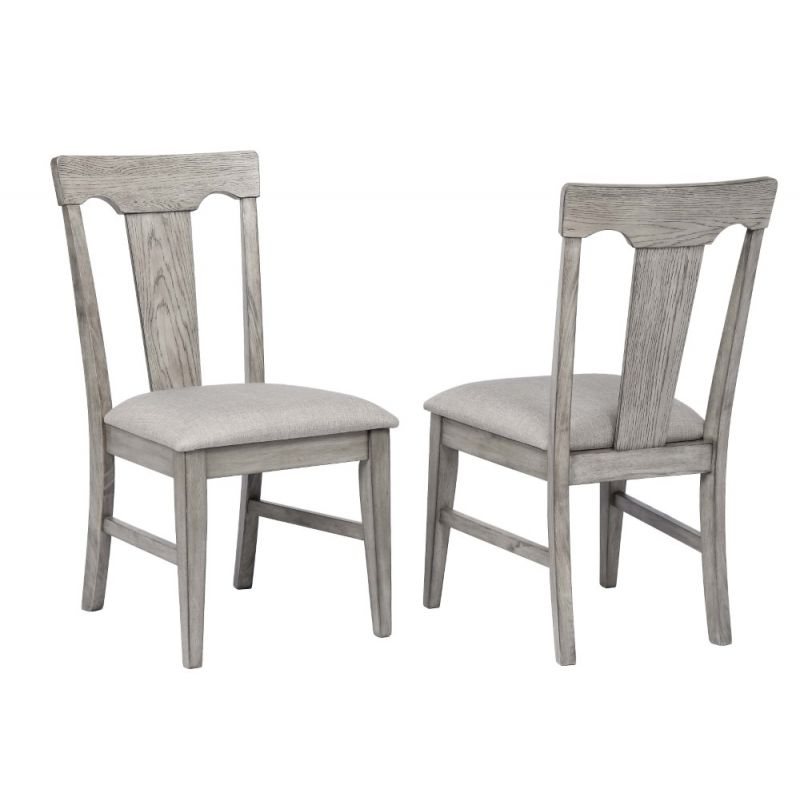 ECI Furniture - Graystone Side Chair with Soft Gray Upholstery - (Set of 2) - 0590-70-S1