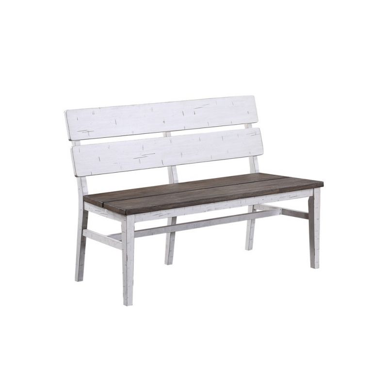 ECI Furniture - LaSierra Dbl Panel Back Dining Bench w/ wood seat - 1164-22-BN2