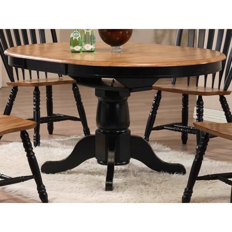 Missouri Black Round Dining Table In, Black Round Pedestal Table And Chairs