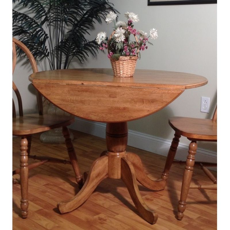 ECI Furniture - Missouri Rustic Oak Single Pedestal Complete Table - 2150-04-T_B
