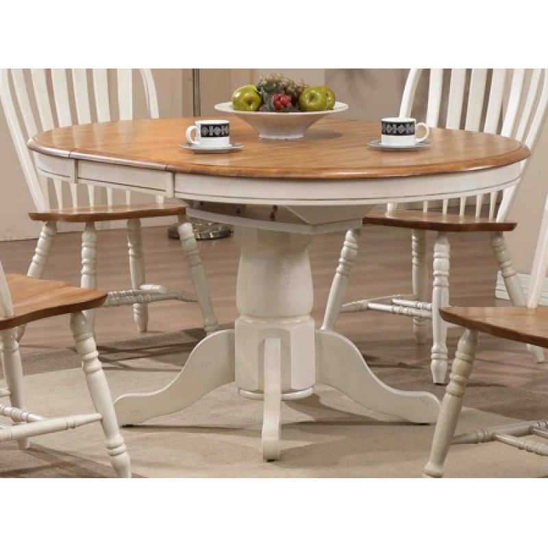 ECI Furniture - Missouri Single Pedestal Table in Antique White - 2150-20-B_T