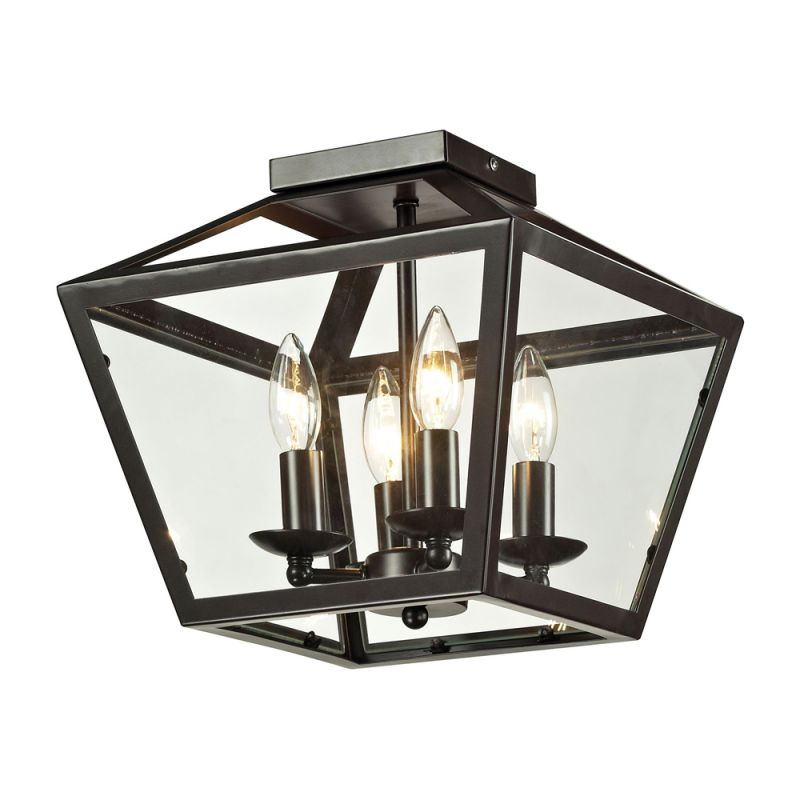 ELK Lighting - Alanna 2 Light Flush Mount In Oil Rubbed Bronze And Clear Glass - 31506/4