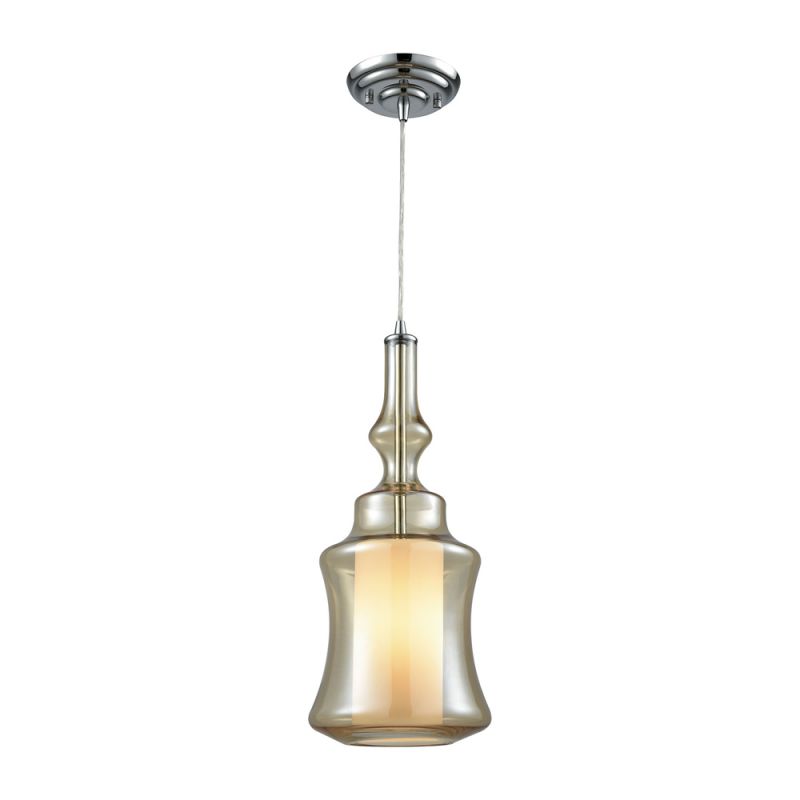 ELK Lighting - Alora 1 Light Pendant In Polished Chrome With Opal White And Champagne Plated Glass - 56502/1