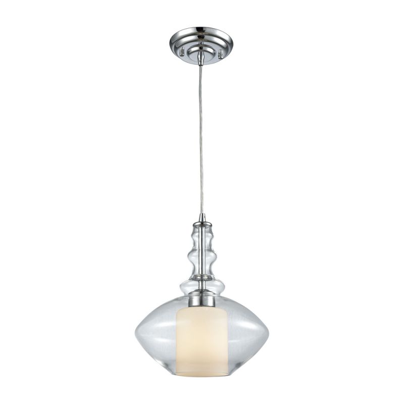 ELK Lighting - Alora 1 Light Pendant In Polished Chrome With Opal White And Clear Glass - 56500/1