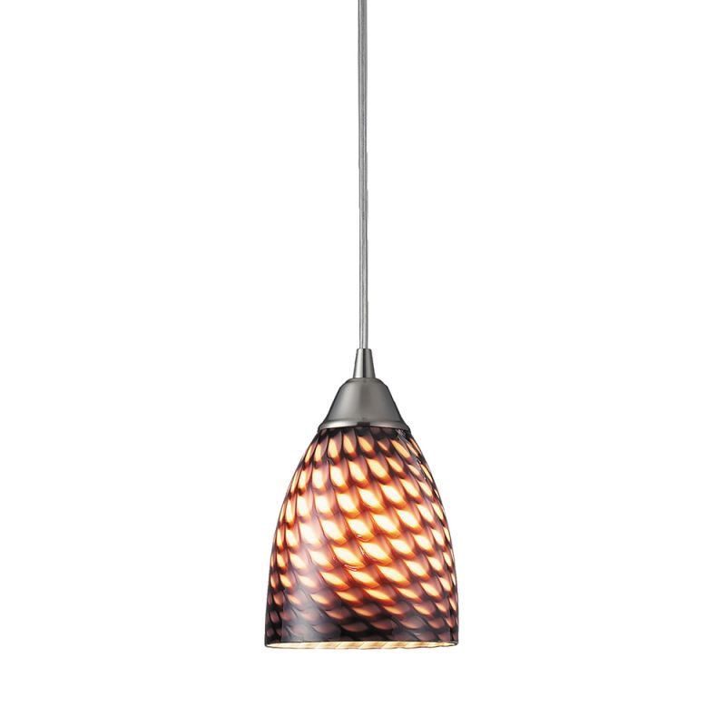 ELK Lighting - Arco Baleno 1 Light LED Pendant In Satin Nickel And Coco Glass - 416-1C-LED