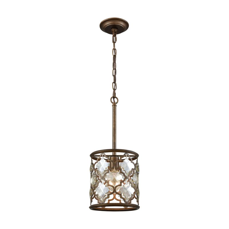 ELK Lighting - Armand 1 Light Pendant In Weathered Bronze With Champagne Plated Crystal - 31094/1