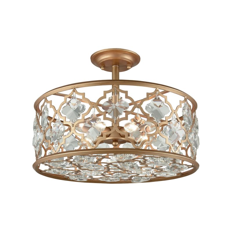 ELK Lighting - Armand 4 Light Semi Flush In Matte Gold With Clear Crystal - 32092/4