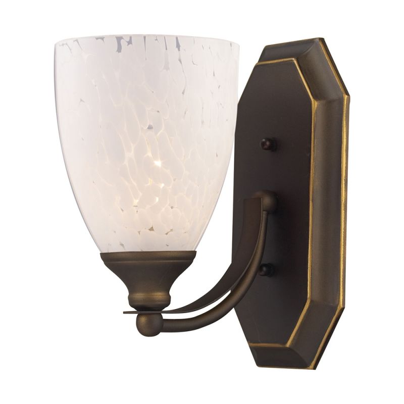 ELK Lighting - Bath And Spa 1 Light Vanity In Aged Bronze And Snow White Glass - 570-1B-SW
