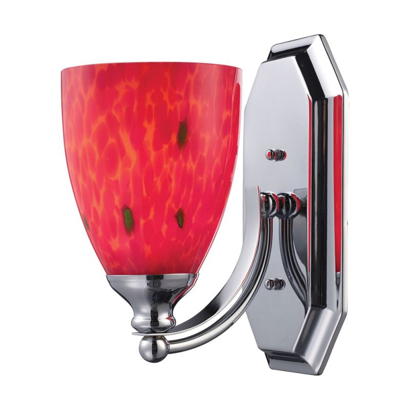 ELK Lighting - Bath And Spa 1 Light Vanity In Polished Chrome And Fire Red Glass - 570-1C-FR
