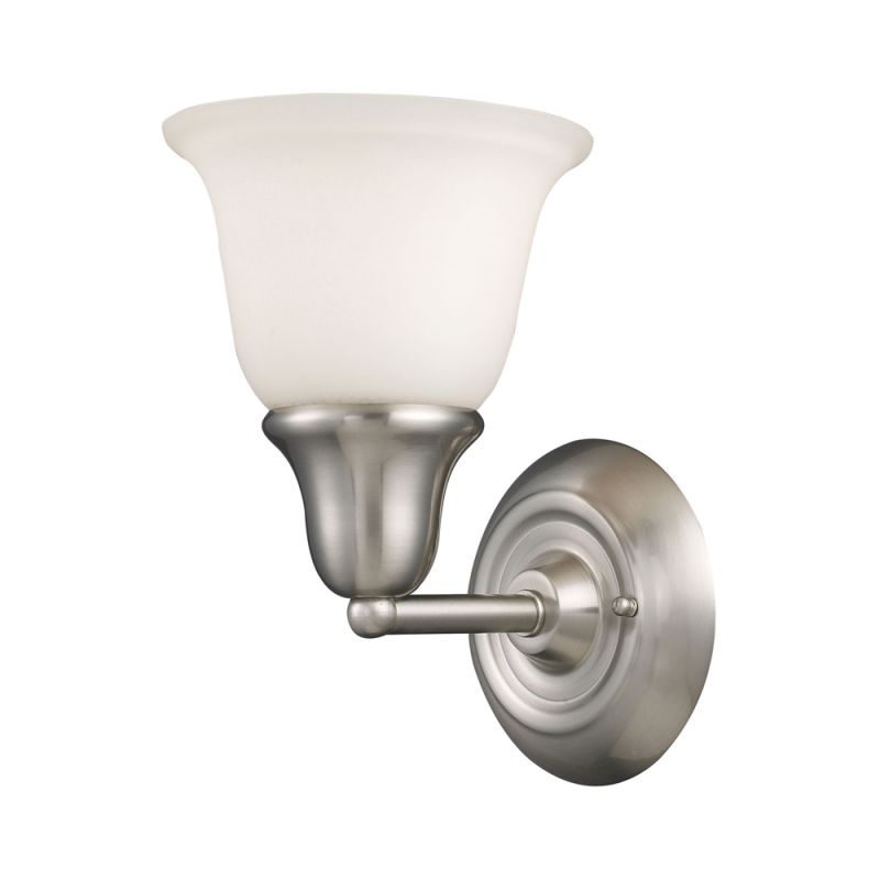 ELK Lighting - Berwick 1 Light Wall Sconce In Brushed Nickel And White Glass - 67020-1