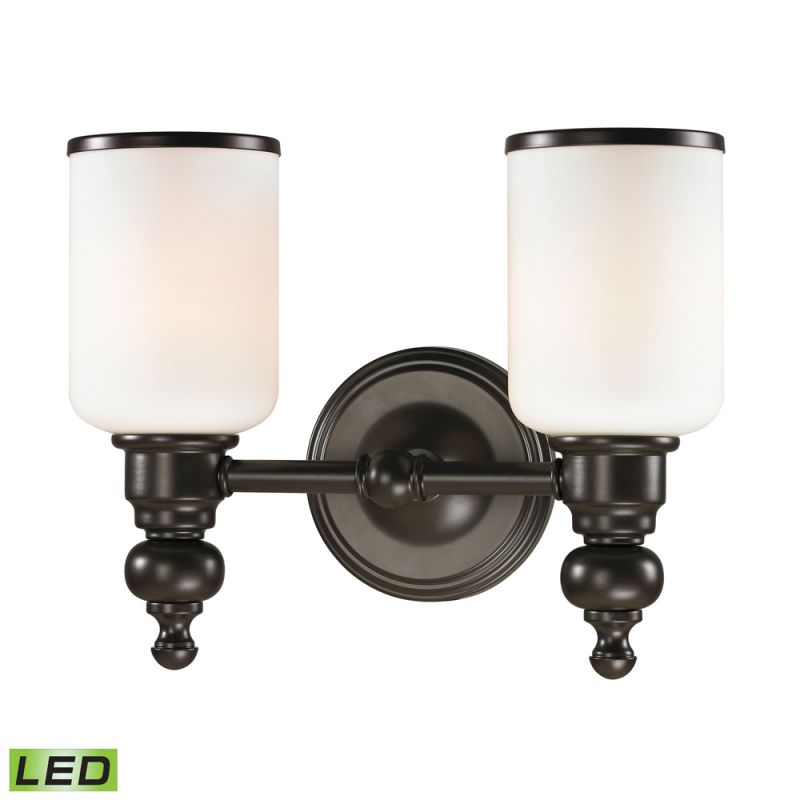 ELK Lighting - Bristol Way 2 Light LED Vanity In Oil Rubbed Bronze And Opal White Glass - 11591/2-LED