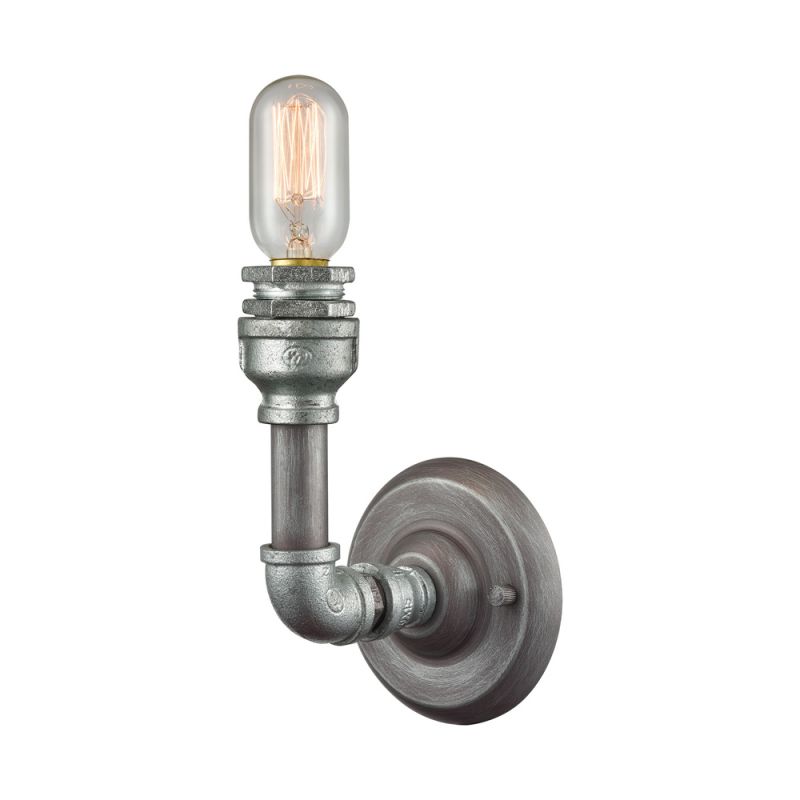 ELK Lighting - Cast Iron Pipe 1 Light Vanity In Weathered Zinc - 10682/1