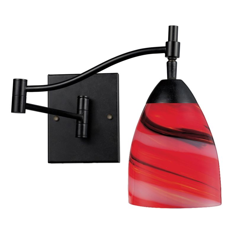 ELK Lighting - Celina 1 Light Swingarm Sconce In Dark Rust And Candy Glass - 10151/1DR-CY