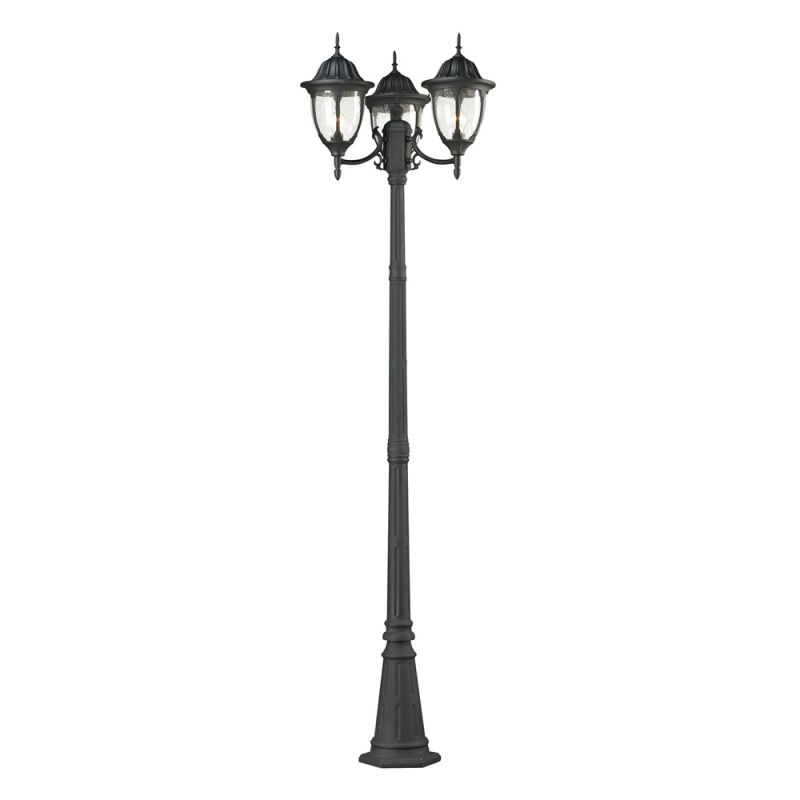 ELK Lighting - Central Square 3 Light Outdoor Post Lamp In Textured Matte Black - 45089/3