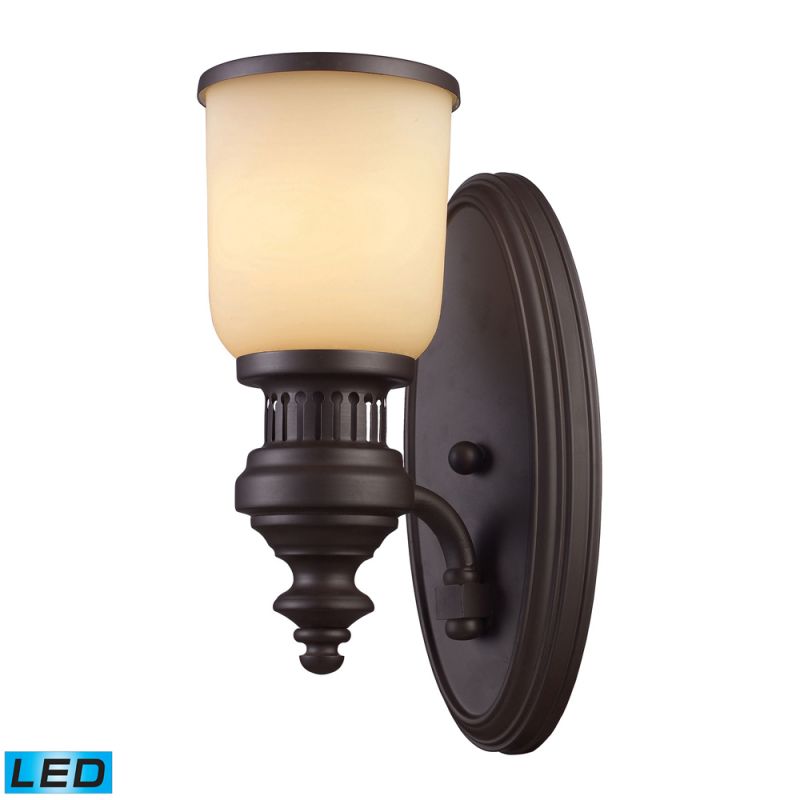 ELK Lighting - Chadwick 1 Light LED Wall Sconce In Oiled Bronze And Amber Glass - 66130-1-LED