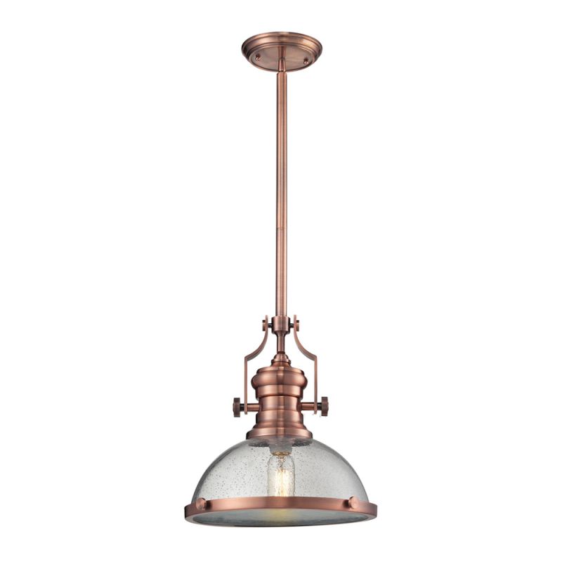 ELK Lighting - Chadwick 1 Light Pendant In Antique Copper And Seeded Glass - 67743-1