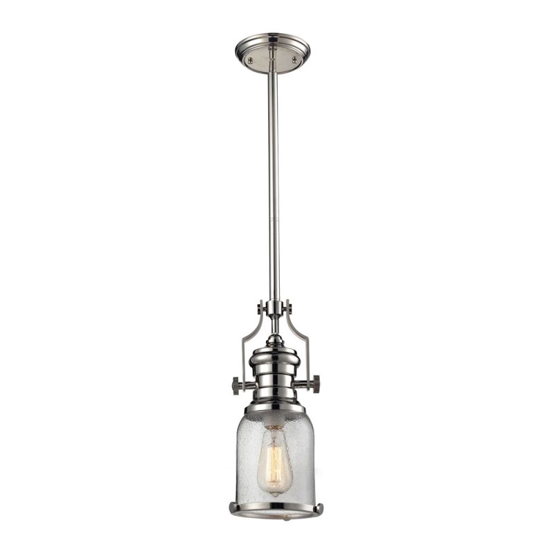 ELK Lighting - Chadwick 1 Light Pendant In Polished Nickel And Seeded Glass - 67732-1