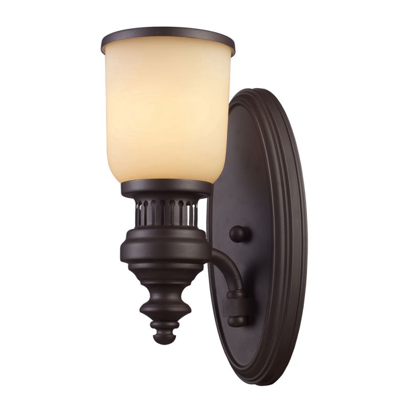 ELK Lighting - Chadwick 1 Light Wall Sconce In Oiled Bronze And Amber Glass - 66130-1