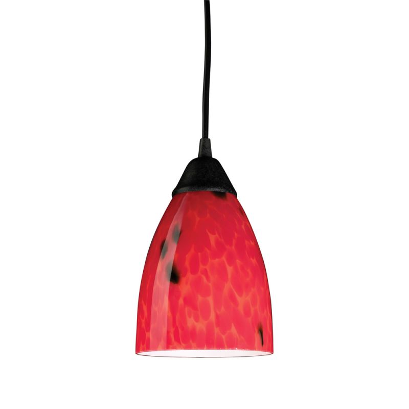 ELK Lighting - Classico 1 Light Pendant In Dark Rust And Fire Red Glass - 406-1FR