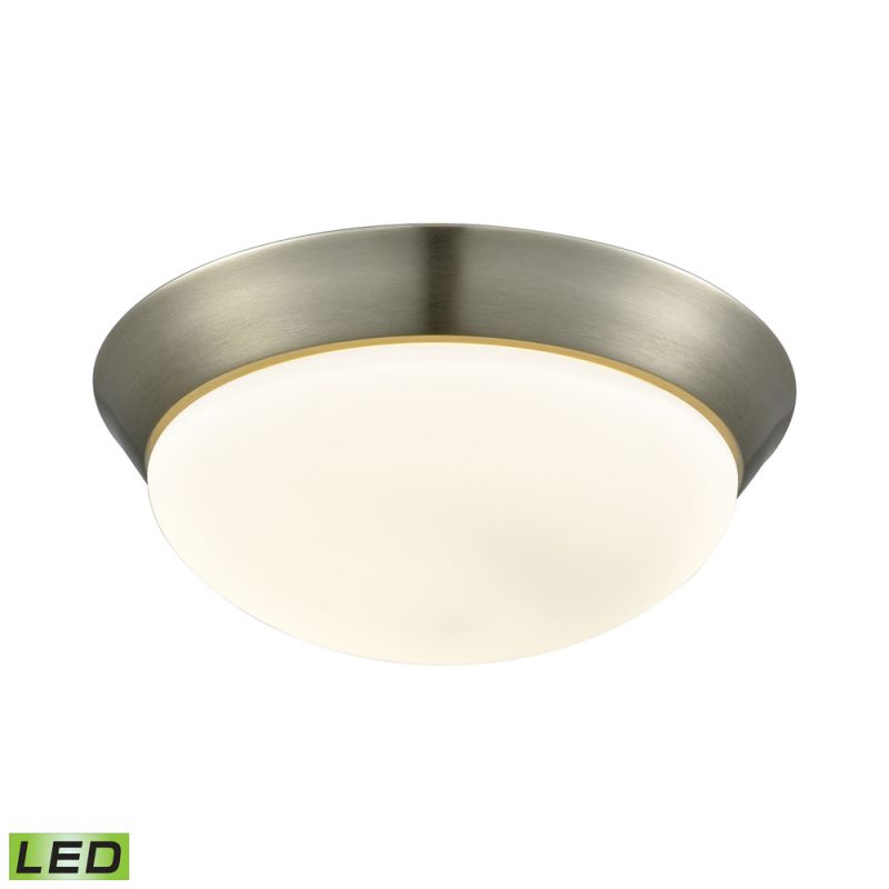 ELK Lighting - Contours 1 Light LED Flushmount In Satin Nickel And Opal Glass - Large - FML7175-10-16M