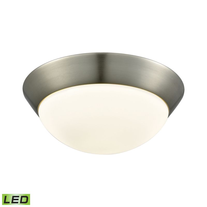 ELK Lighting - Contours 1 Light LED Flushmount In Satin Nickel And Opal Glass - Medium - FML7150-10-16M